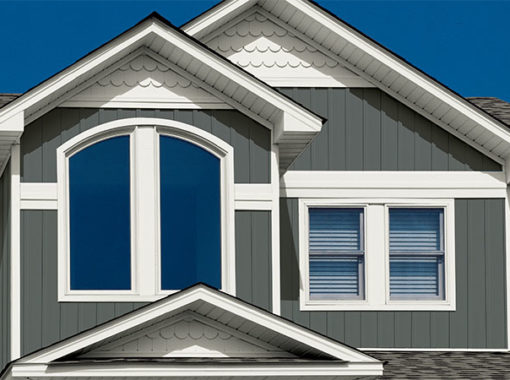House with board and batten siding detail