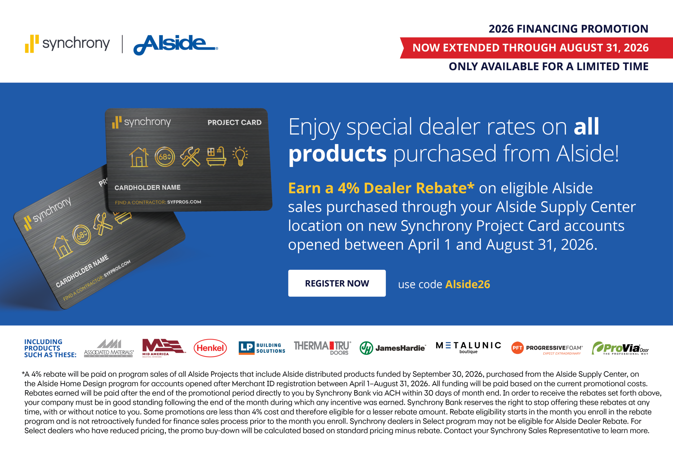 Alside Dealer Rebate - Q32026
